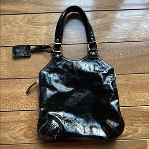 Black Patent Leather YSL Shoulder Bag